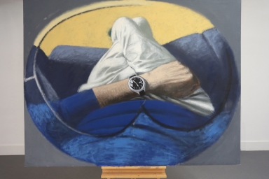 Self View with Watch, Oil on Canvas, 2012